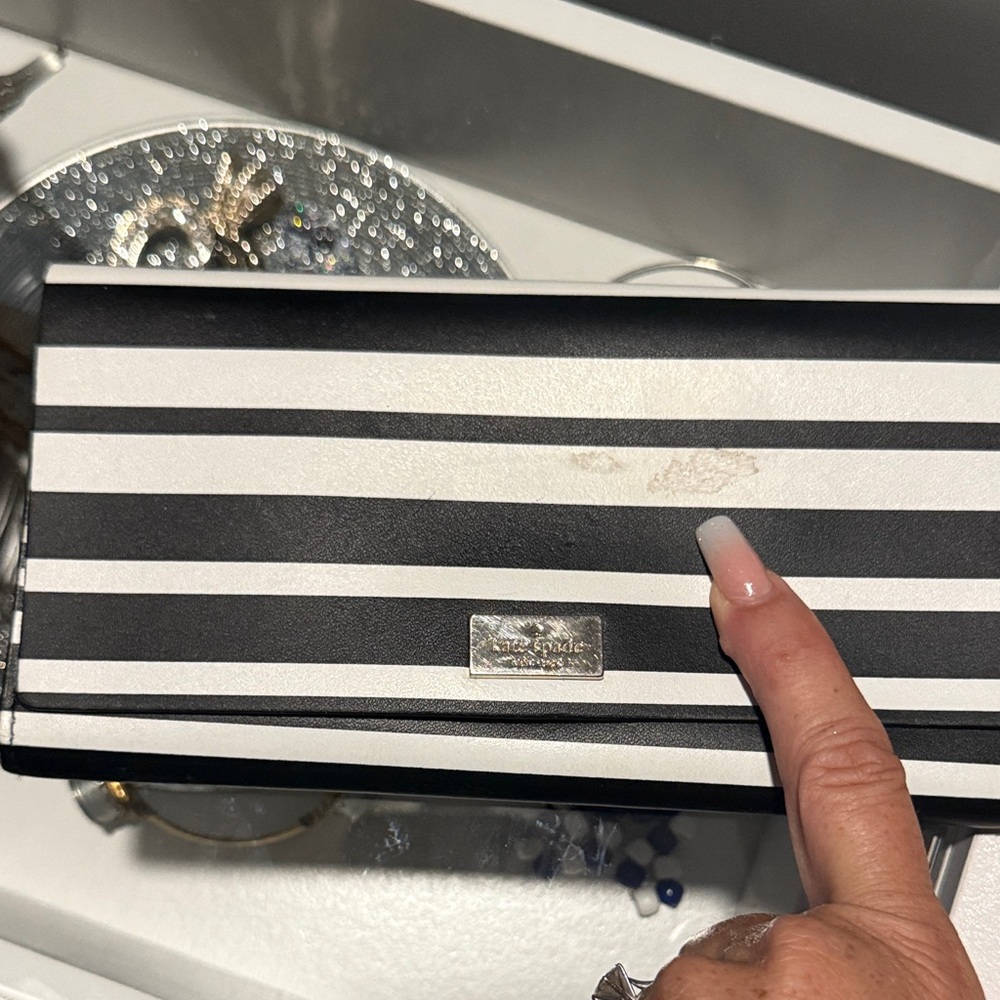 Kate Spade Monochrome Striped Clutch